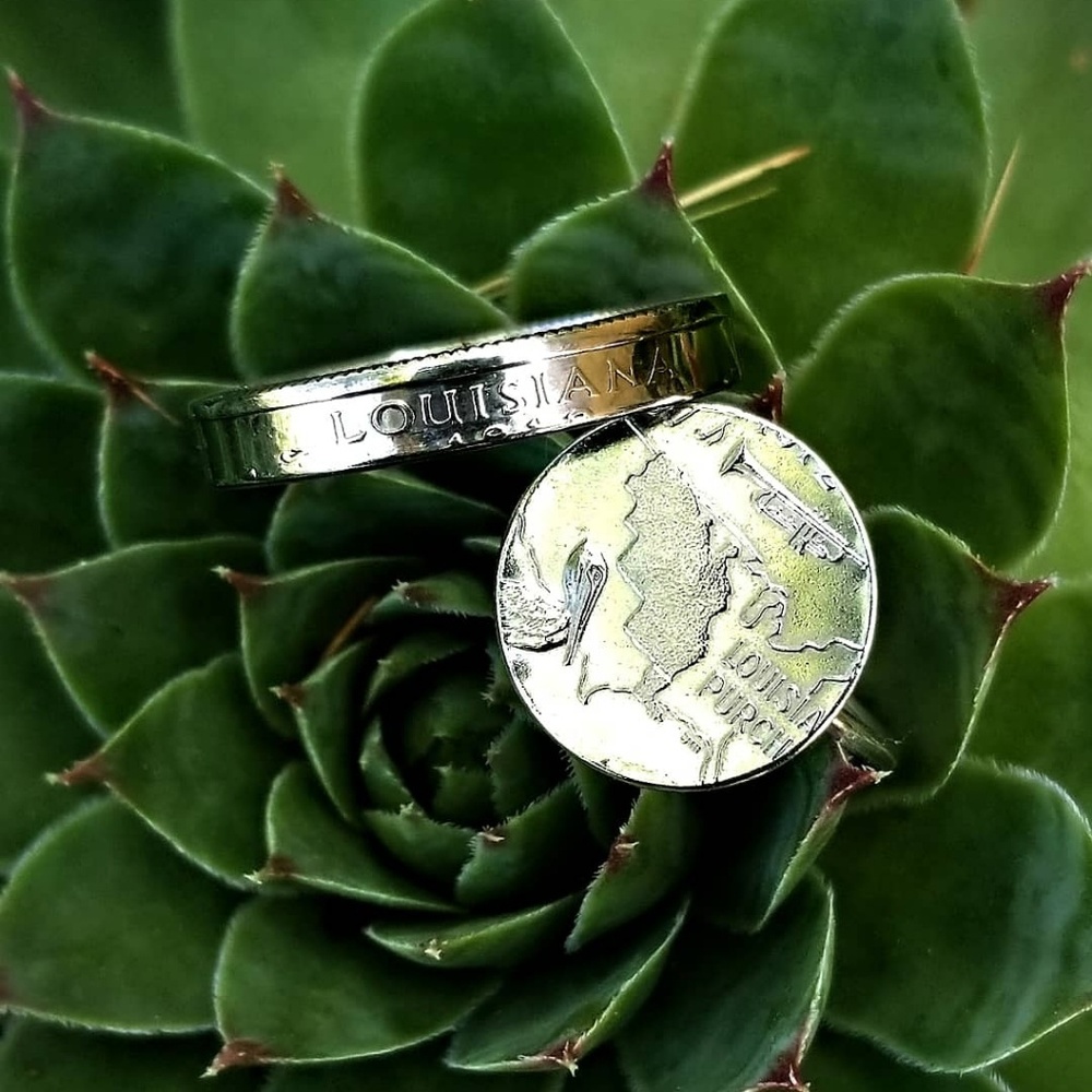 Silver State Coin Ring & Punch Out Stacking Ring